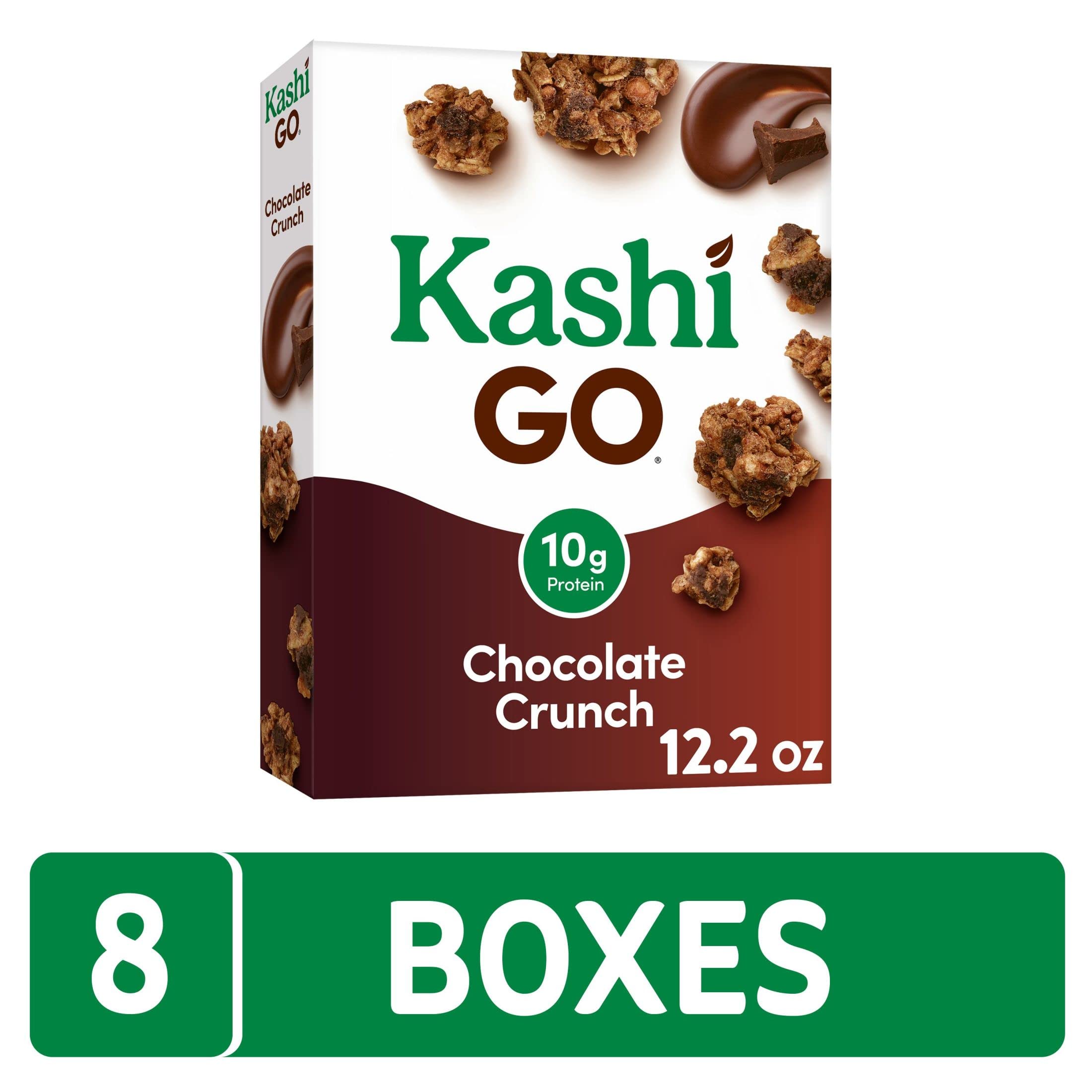 Quality Kashi GO Cold Breakfast Cereal, Fiber Cereal, Vegan Protein, Chocolate Crunch (8 Boxes)