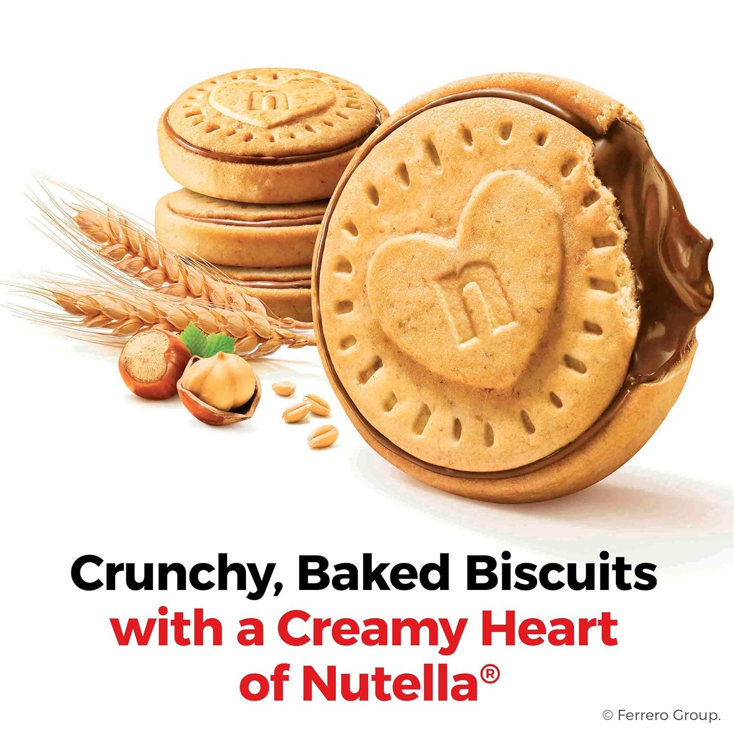 Quality Nutella Biscuits, Hazelnut Spread With Cocoa, cookie with a creamy heart of Nutella - 4-9.7 Oz Bags/Total Net WT 38.8 oz