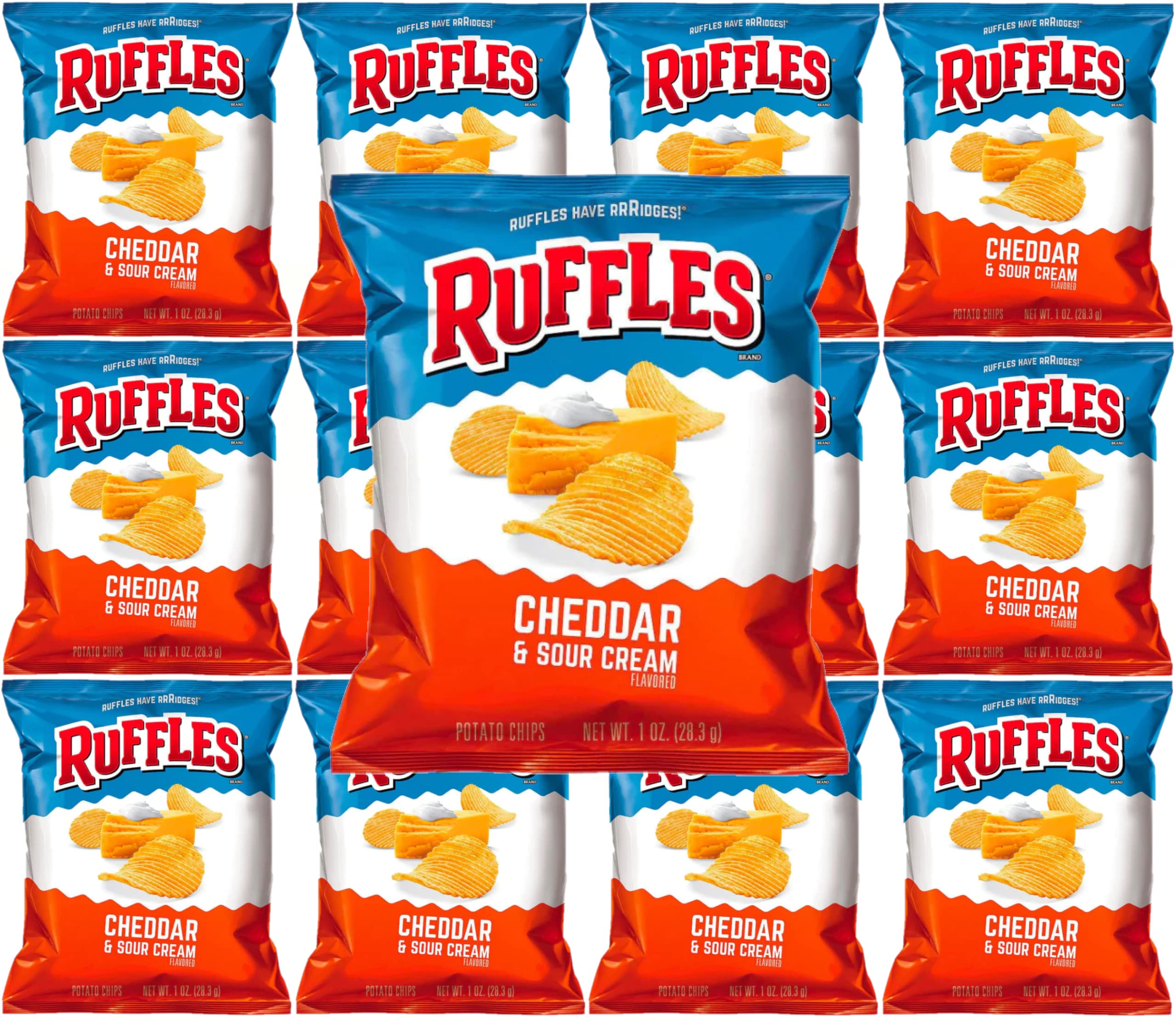 Quality Ruffles Potato Chips 1oz. (Pack of 10) (Cheddar and Sour Cream 10ct.)