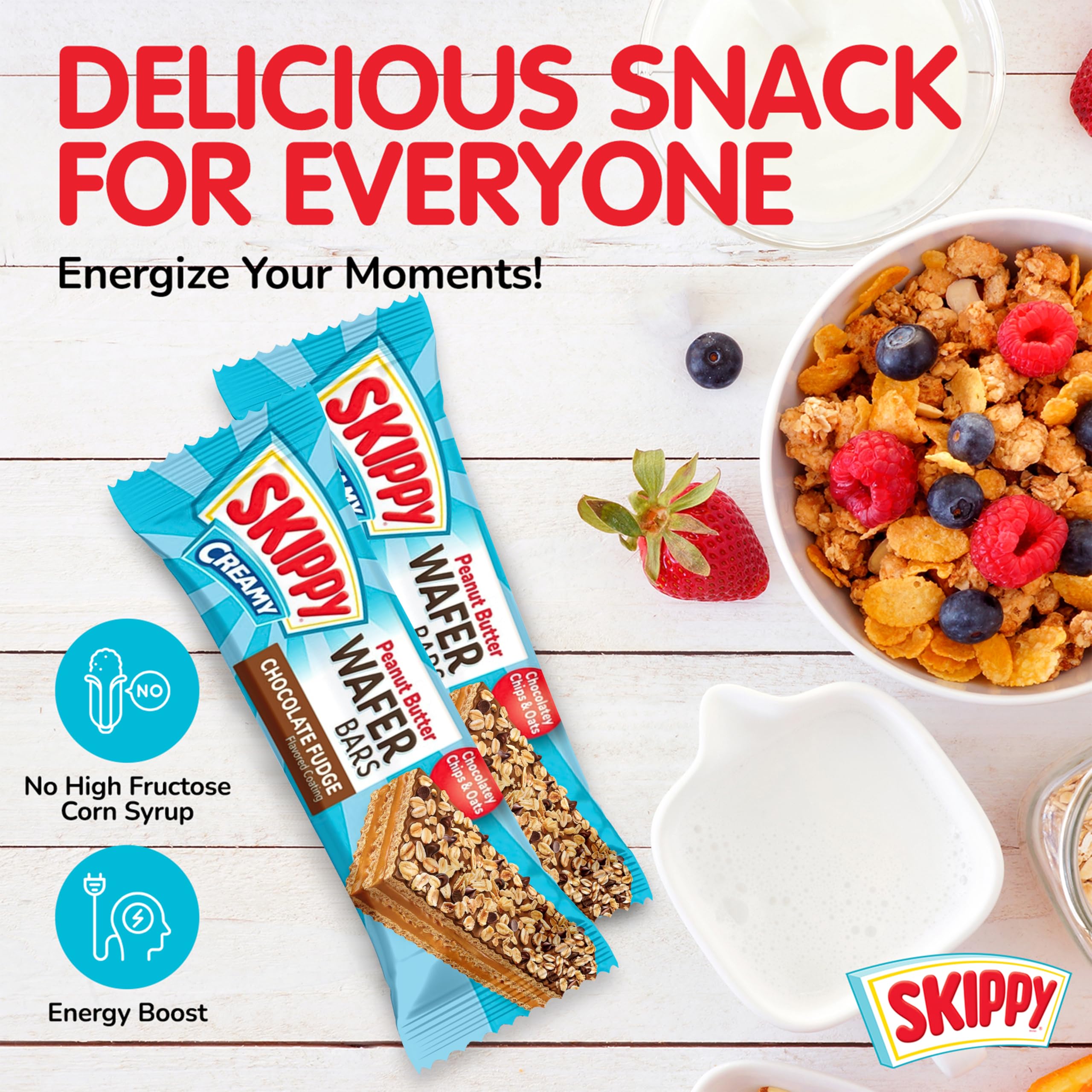 Quality Skippy Creamy Peanut Butter And Chocolate Fudge Wafer Snack Bar, 1.3 Oz, 6 ct (Pack of 6-36 ct)