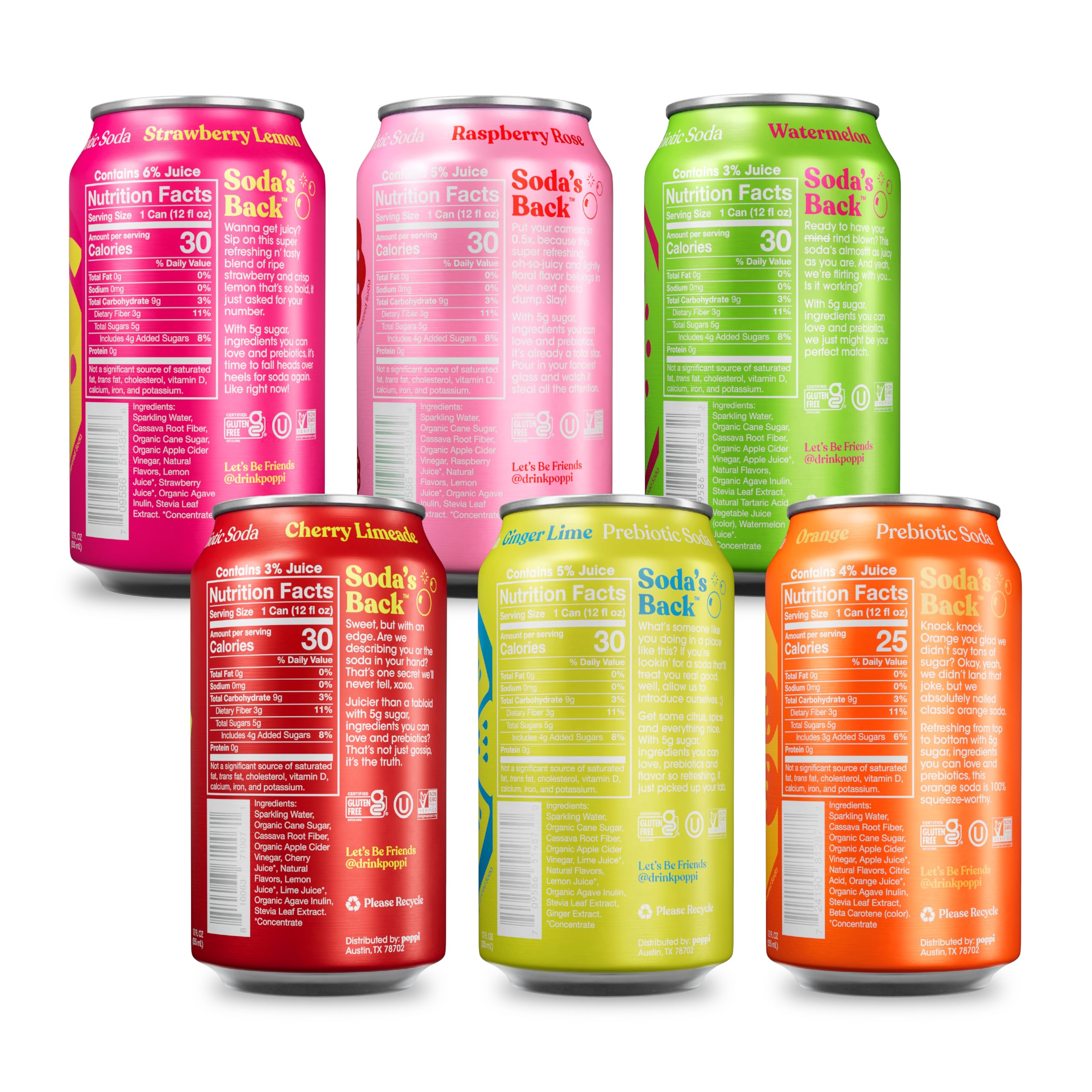 Premium poppi Prebiotic Soda 12 Fl Oz - Limited Time Offer