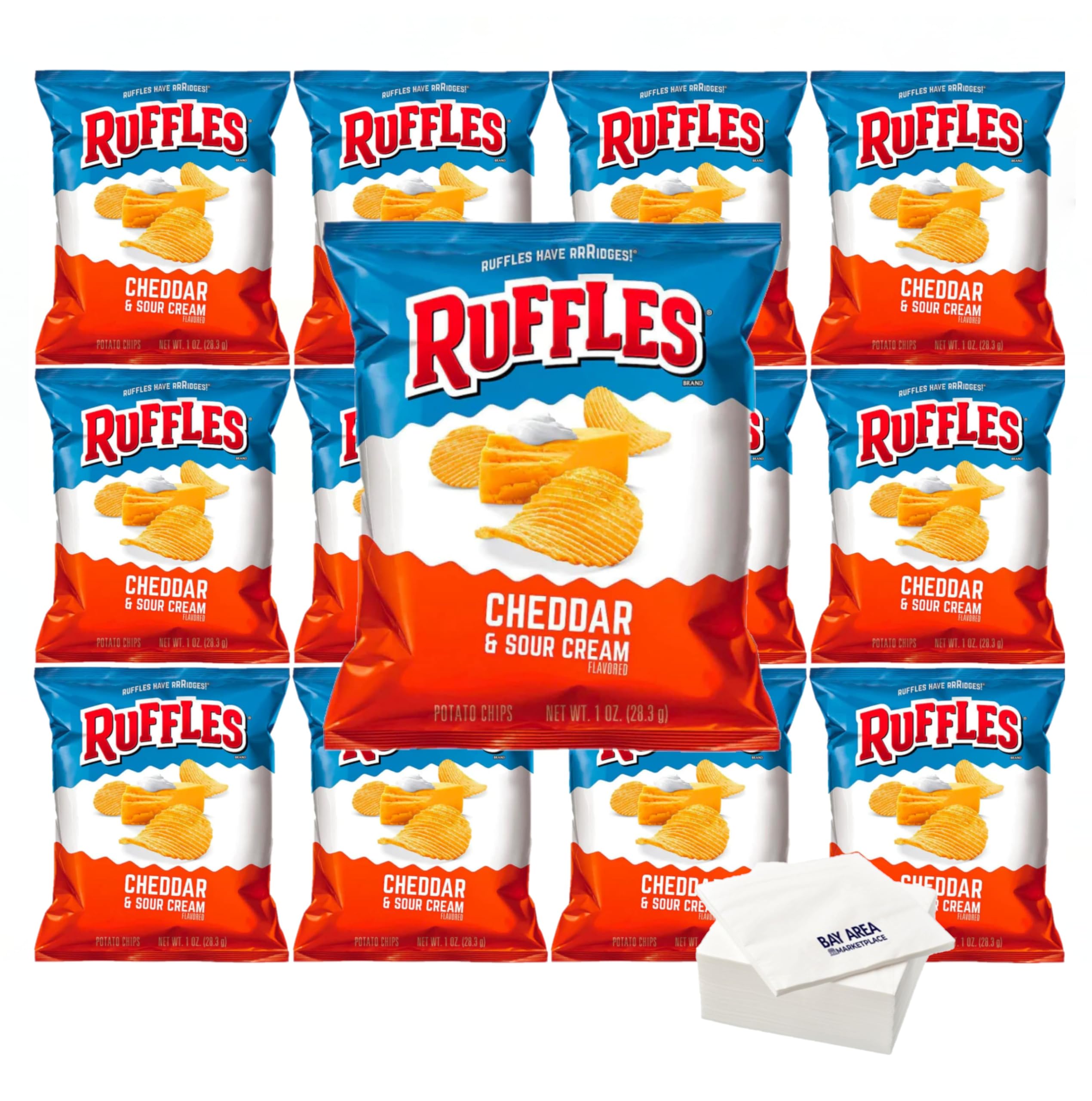Quality Ruffles Potato Chips 1oz. (Pack of 10) (Cheddar and Sour Cream 10ct.)