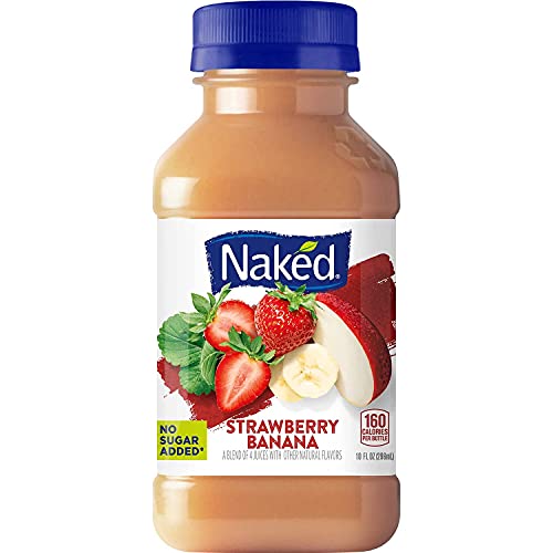 Premium Naked Juice Variety Pack | Strawberry Banana, Mighty Mango, Berry Blast and Blue Machine | No Sugar Added And Non GMO (10 oz., 12 pk.)
