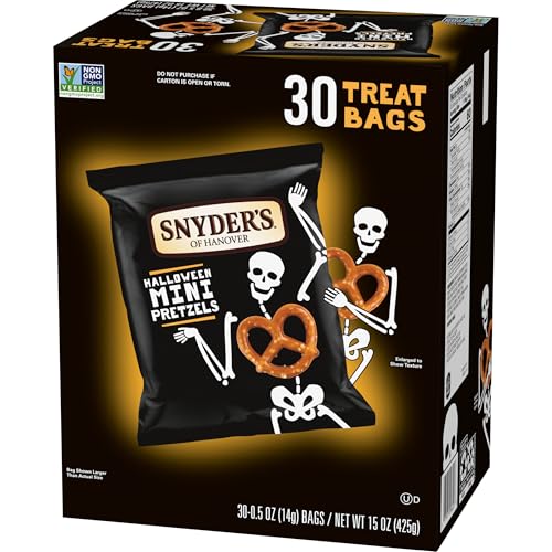 Quality Snyder's of Hanover Mini Pretzels, Halloween Treats Snack Packs, 30 Ct