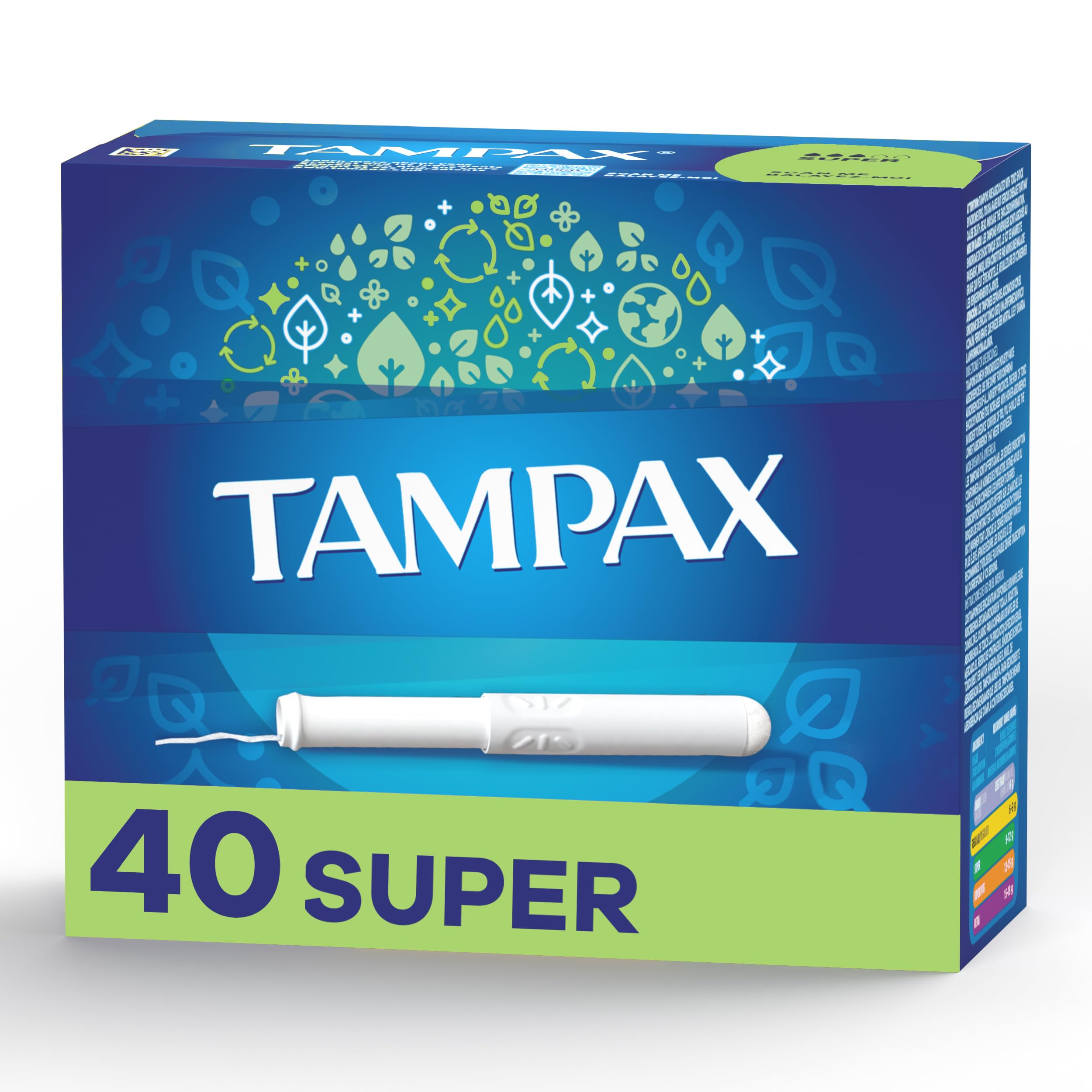 Premium Tampax Cardboard Tampons Regular Absorbency, Anti-Slip Grip, LeakGuard Skirt, Unscented