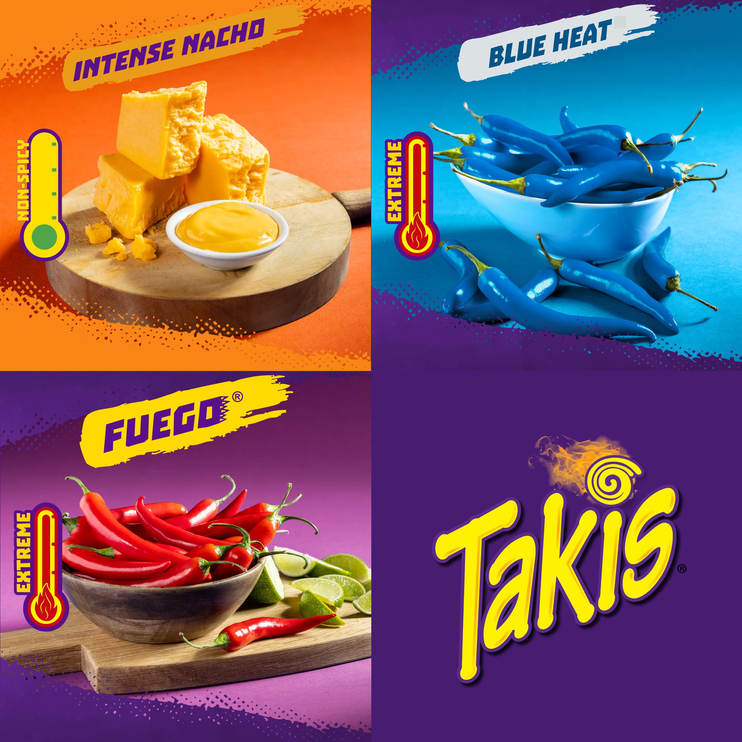 Premium Takis 18 pc / 1 oz Variety Pack, Assorted Flavored Mixed Rolled Tortilla Chips