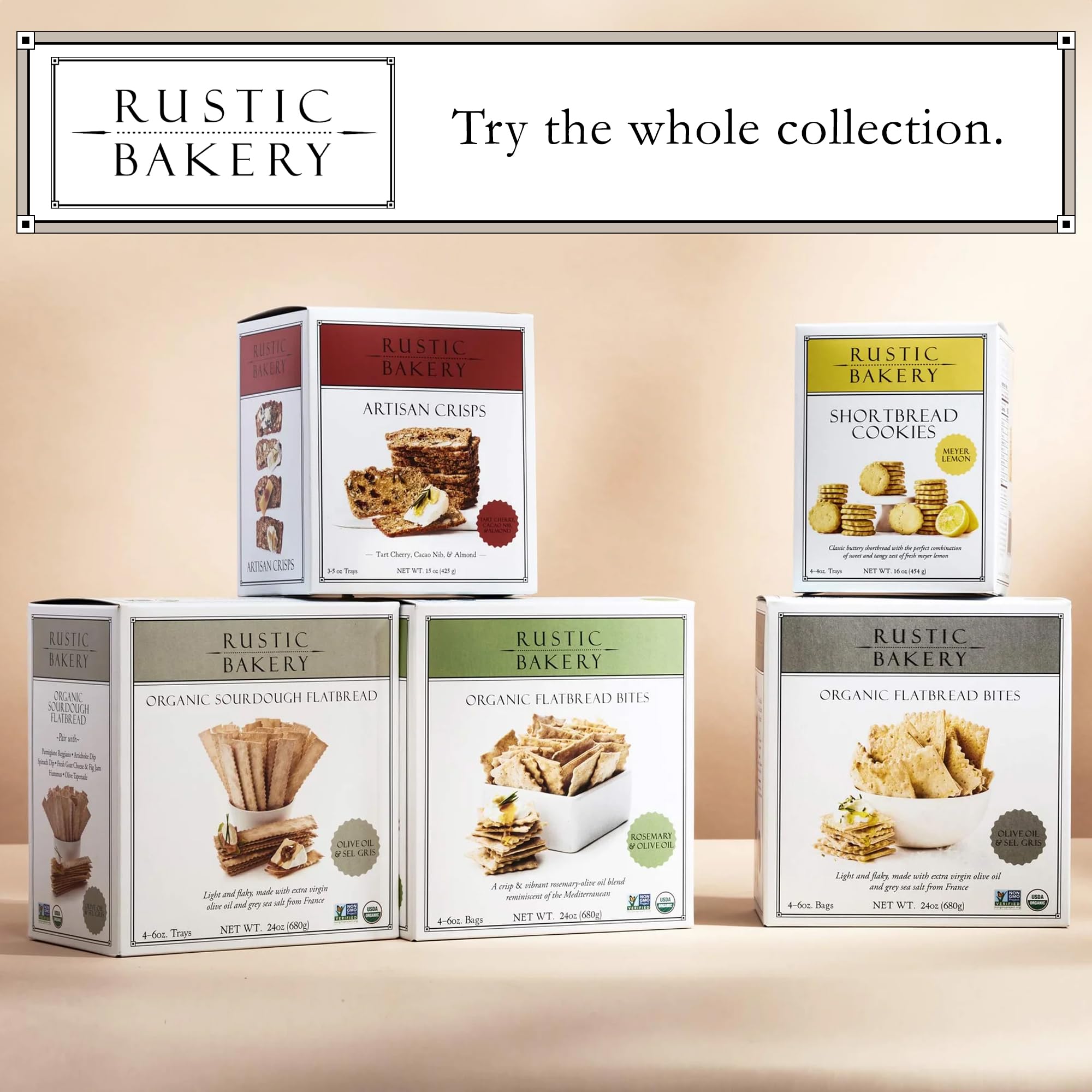 Premium Rustic Bakery Handmade Sourdough Flatbread Cracker Bites - Crackers for Cheese Platter, Snacking, or Charcuterie Crackers - Made in California - Pack of 4-6 Oz Bags