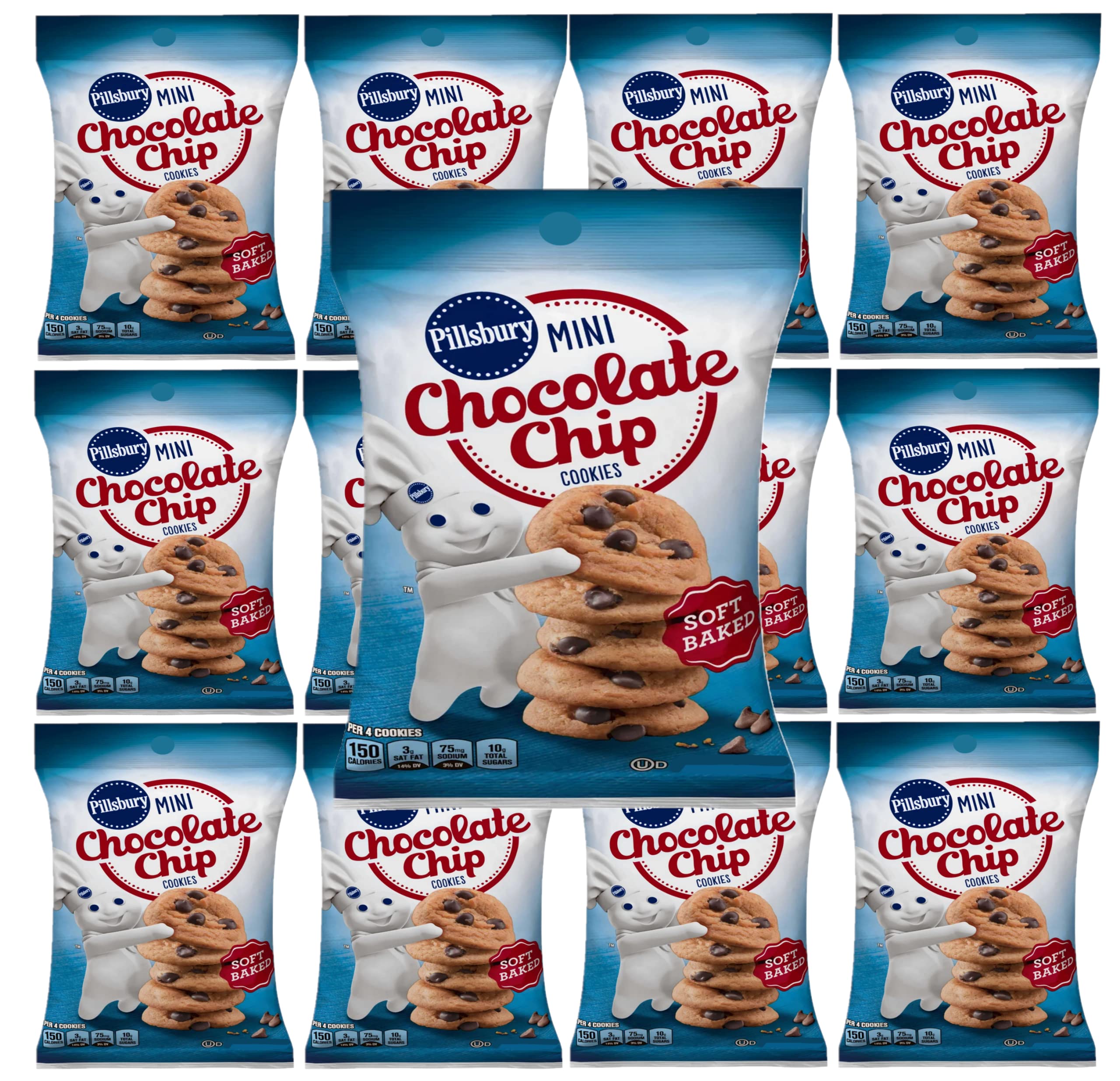 Premium Pillsbury softbaked Mini Cookies (pack of 10) (Soft Baked Chocolate Chip)