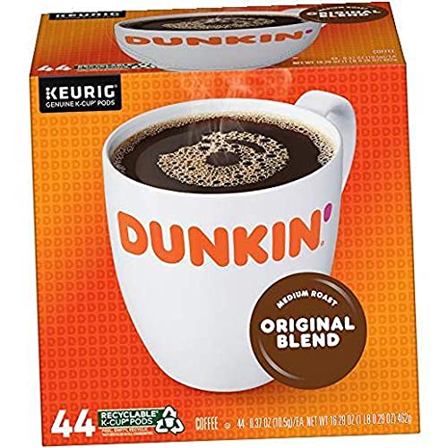 Quality Dunkin' Original Blend Medium Roast Coffee, 44 Keurig K-Cup Pods .2.pack 22 Count (Pack of 2)