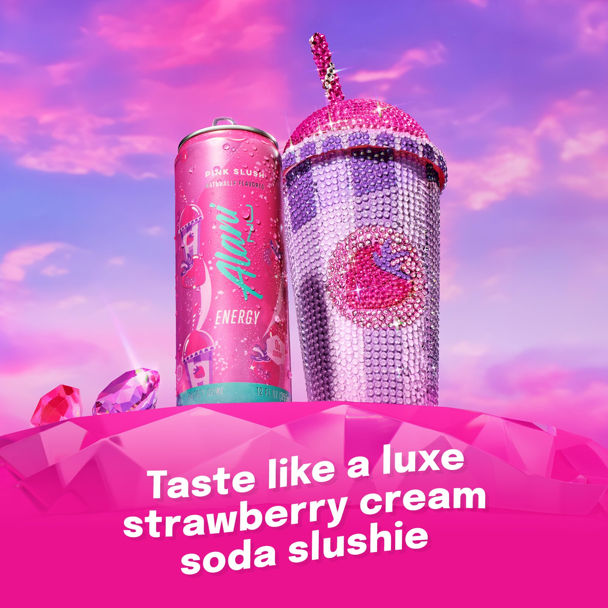 Premium Alani Nu PINK SLUSH Sugar Free, Low Calorie Energy Drinks, 200mg Caffeine, Biotin B Vitamins, Zero Sugar, 10 Calories, 12 Fl Oz Cans, 24 Pack