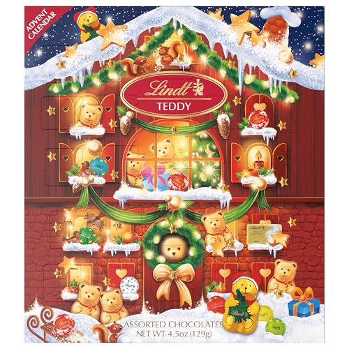 Premium Lindt Holiday Teddy Bear Chocolate Candy Advent Calendar