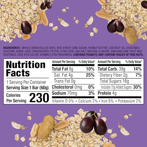 Premium Bobo's Peanut Butter & Jelly Oat Snacks, Healthy Everyday Snack, a Satisfying Treat that Provides a Quick Energy Boost