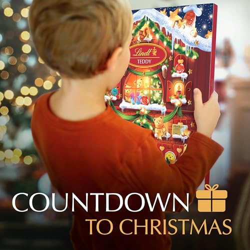 Premium Lindt Holiday Teddy Bear Chocolate Candy Advent Calendar