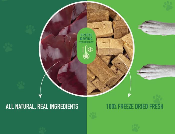 Nutri Bites Freeze Dried Beef Liver Dog & Cat Treats | Healthy Pet Training Treats or Food Topper | All Natural, Single Ingredient, High Protein | Premium Bulk Large Size Pack (27 OZ)