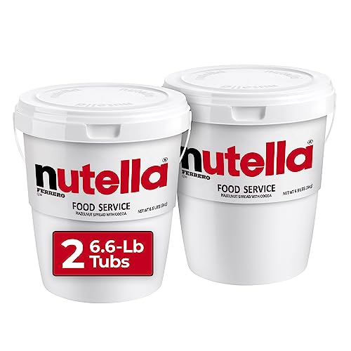 Premium Nutella Hazelnut Spread Food Service Tub, Baking Supplies, Great For Restaurants And Bakeries, Two Bulk Tubs, 13.2 Lb Total