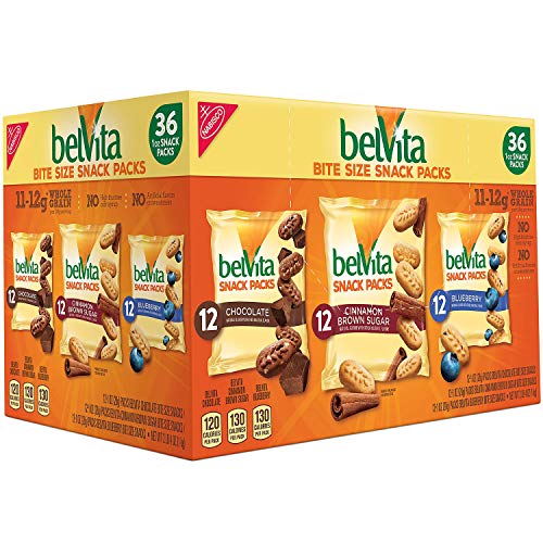 Premium Belvita Breakfast Biscuits Bite-Size Snack Variety Packs, 1 Oz, Pack Of 36 Packs