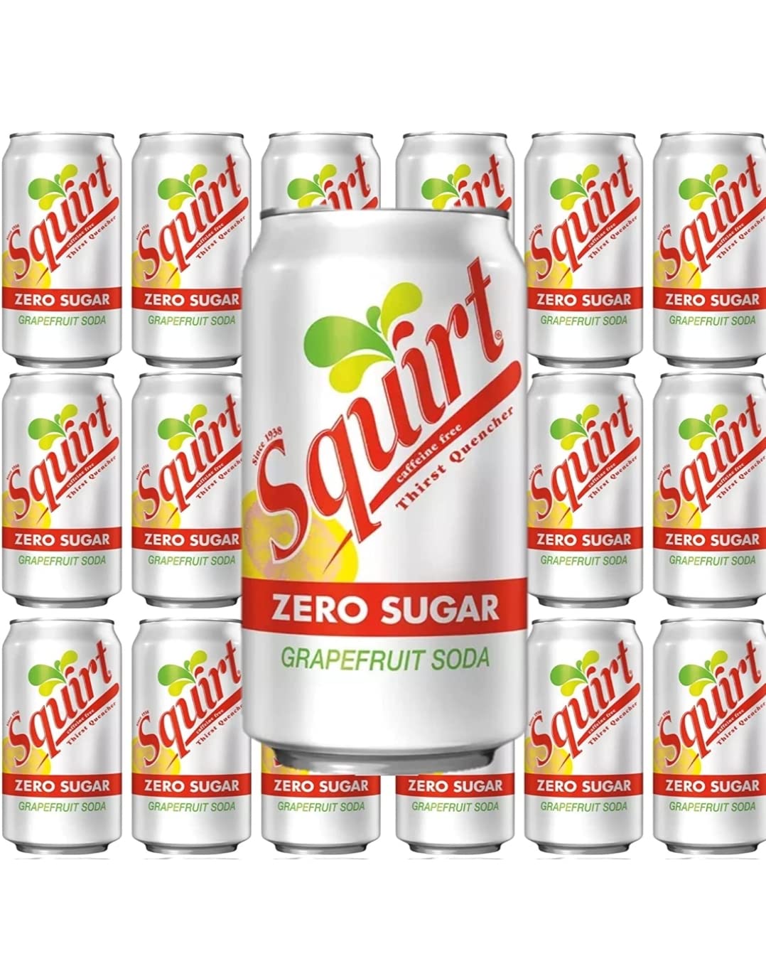 Quality Squirt zero sugar grapefruit soda, 12 fl oz, 18 cans , total 216 fl oz
