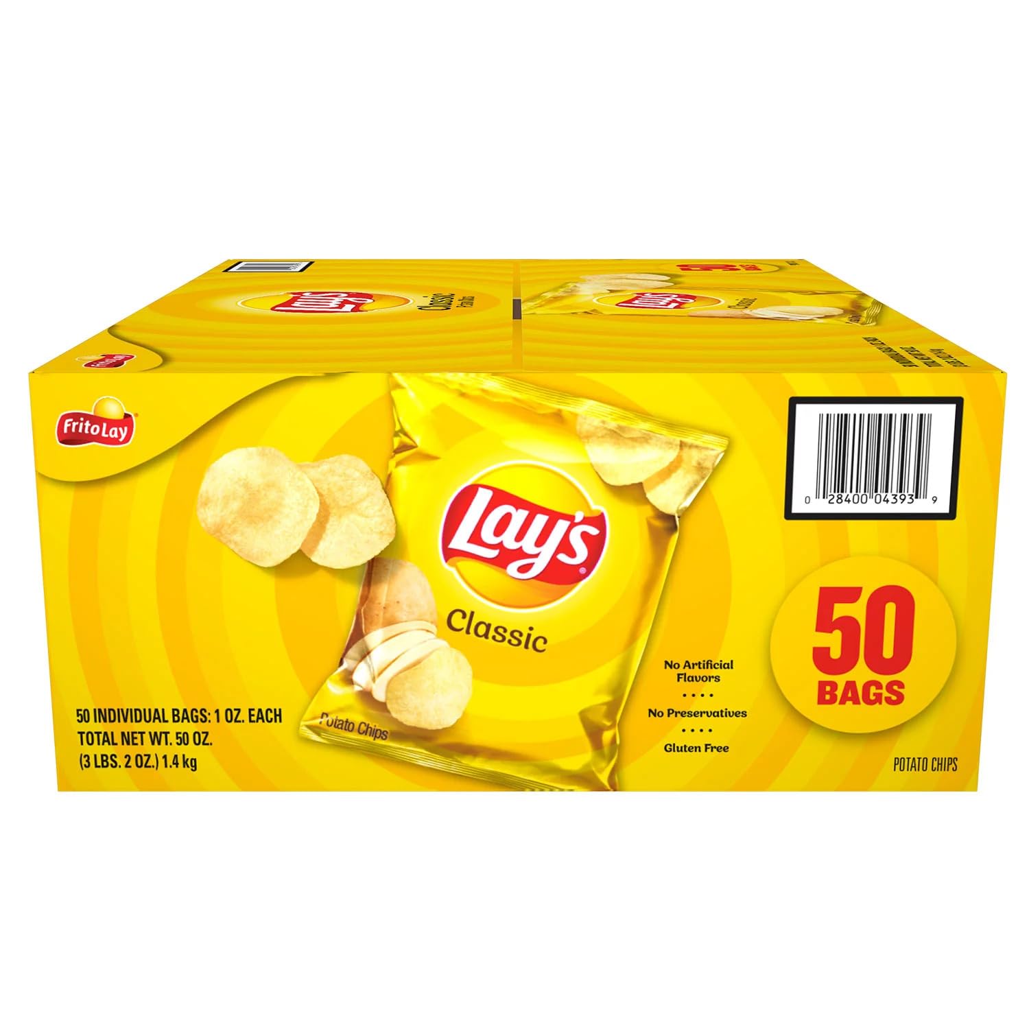Quality Potato Chips, Lay's Classic, 1 oz, 50-count - Free Shipping Available