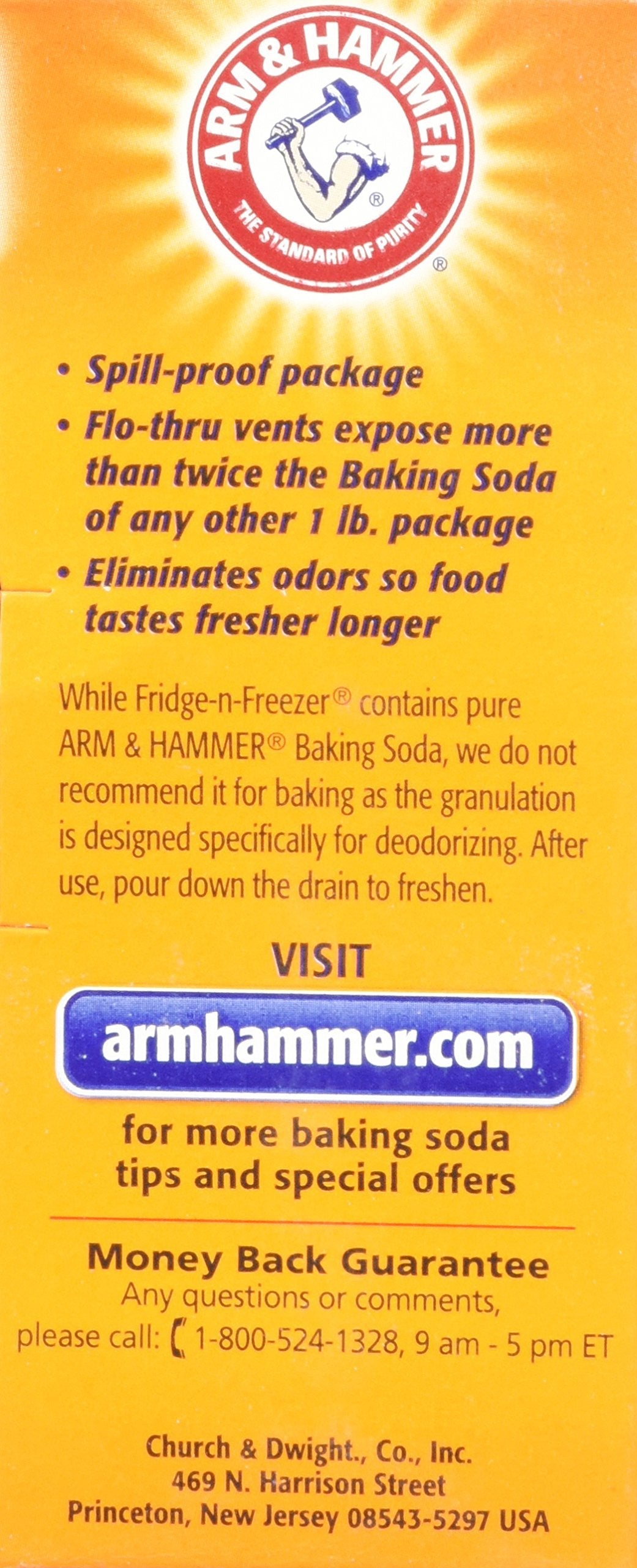Premium Arm & Hammer Fridge-N-Freezer Baking Soda Odor Absorber, 14 Ounces (Pack of 6)