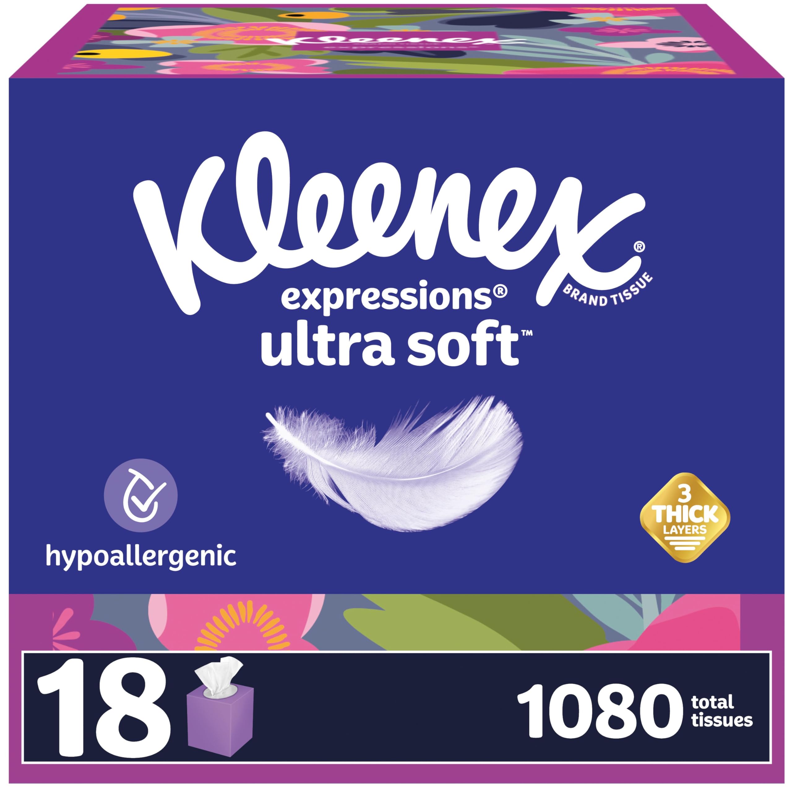 Premium KLEENEX Expressions Ultra Soft 3 Hypoallergenic Box - Limited Time Offer
