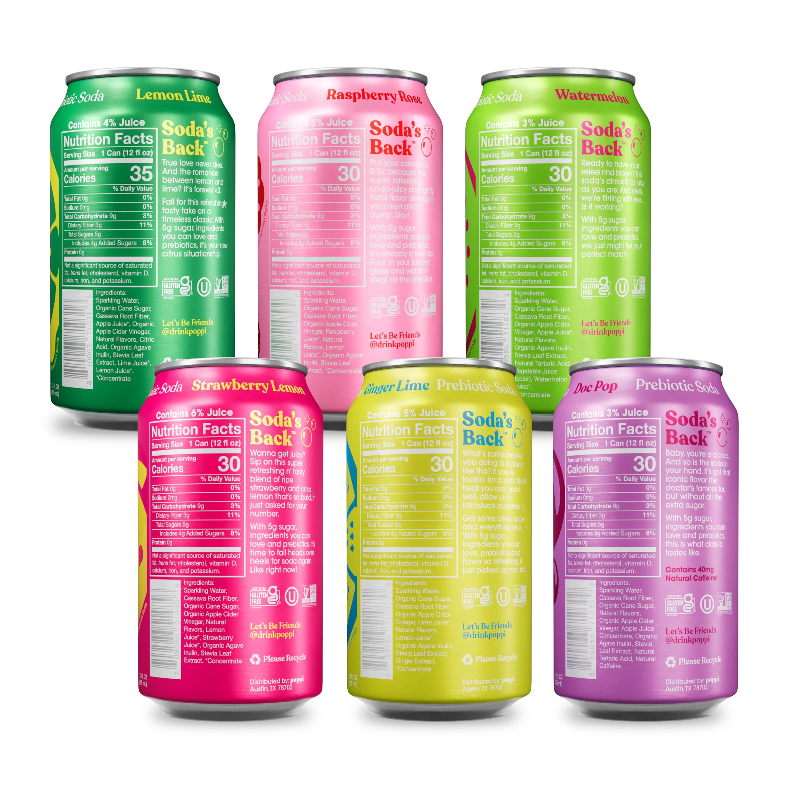 Premium poppi Prebiotic Soda 12 Fl Oz - Limited Time Offer