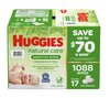 Premium Huggies natural care Unscented Sensitive flip top lid