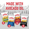 Premium Boulder Canyon Kettle Style Potato Chips Variety Pack, 24 Count, Assorted 1.5oz. Bags, Olive Oil Classic Sea salt, Hickory BBQ, Sea Salt & Cracked Pepper, Classic Sea salt