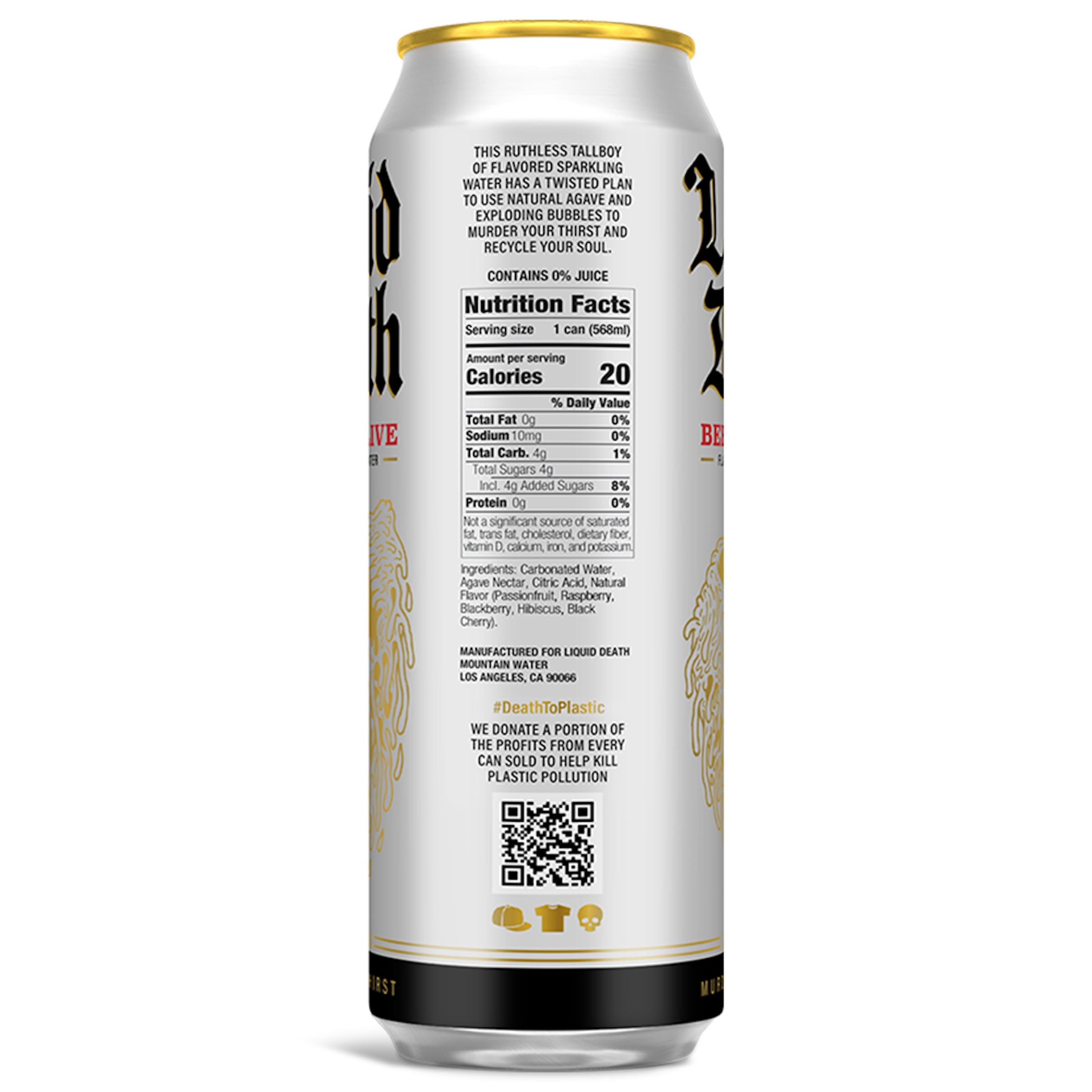 Quality Liquid Death Flavored Sparkling Water with Agave, Convicted Melon, 19.2 oz King Size Cans (8-Pack)