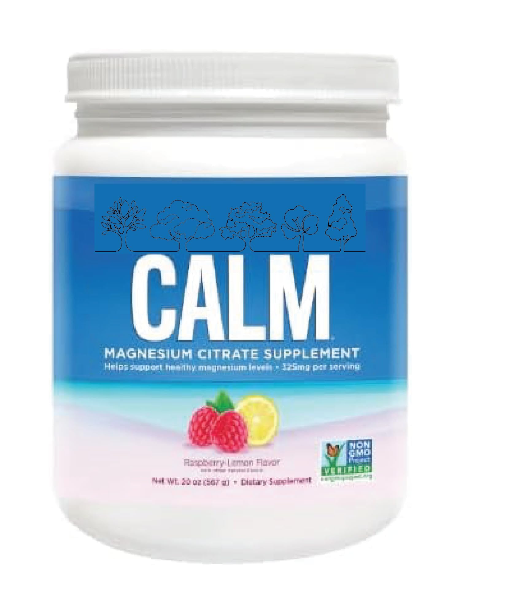 Premium Calm Magnesium Citrate Powder, Raspberry Lemon Flavor, 20 Ounces