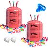 Quality Helium Tank for Balloons At Home, 14.9 Cu Ft Helium Balloon Pump Kit with 50 Assorted Latex Balloons, White Curling Ribbon and Wholesalehome Balloon Tie Tool, 2 Pack