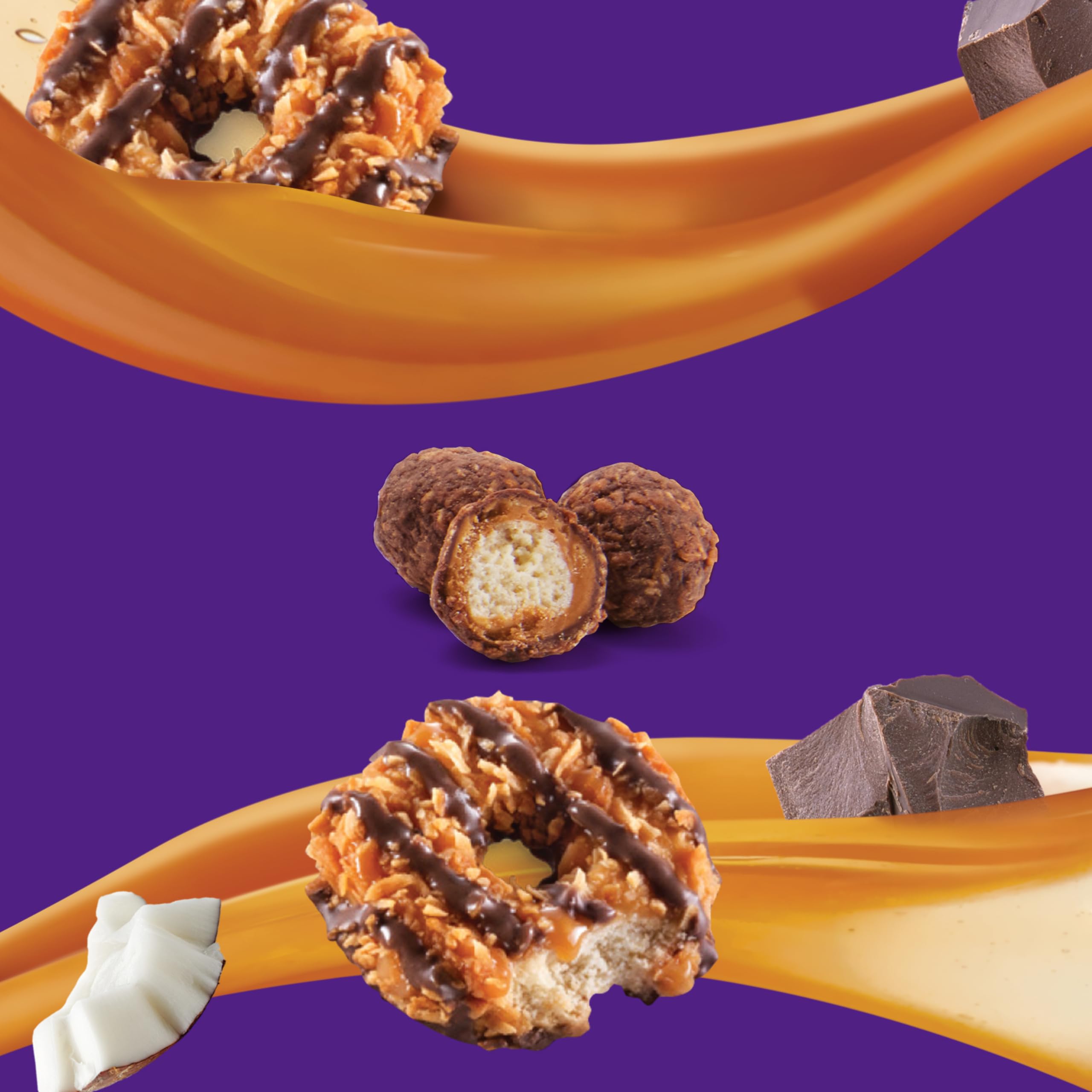 Premium Edward Marc Coconut Caramel Bites, 20 oz – Girl Scouts-Inspired Candy, Chocolate-Coated Snacks, Sweet Treats, Dessert Bites, Giftable Gourmet Snacks