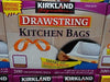 Premium Kirkland Signature Drawstring Kitchen Trash Bags - 13 Gallon, 200 Count