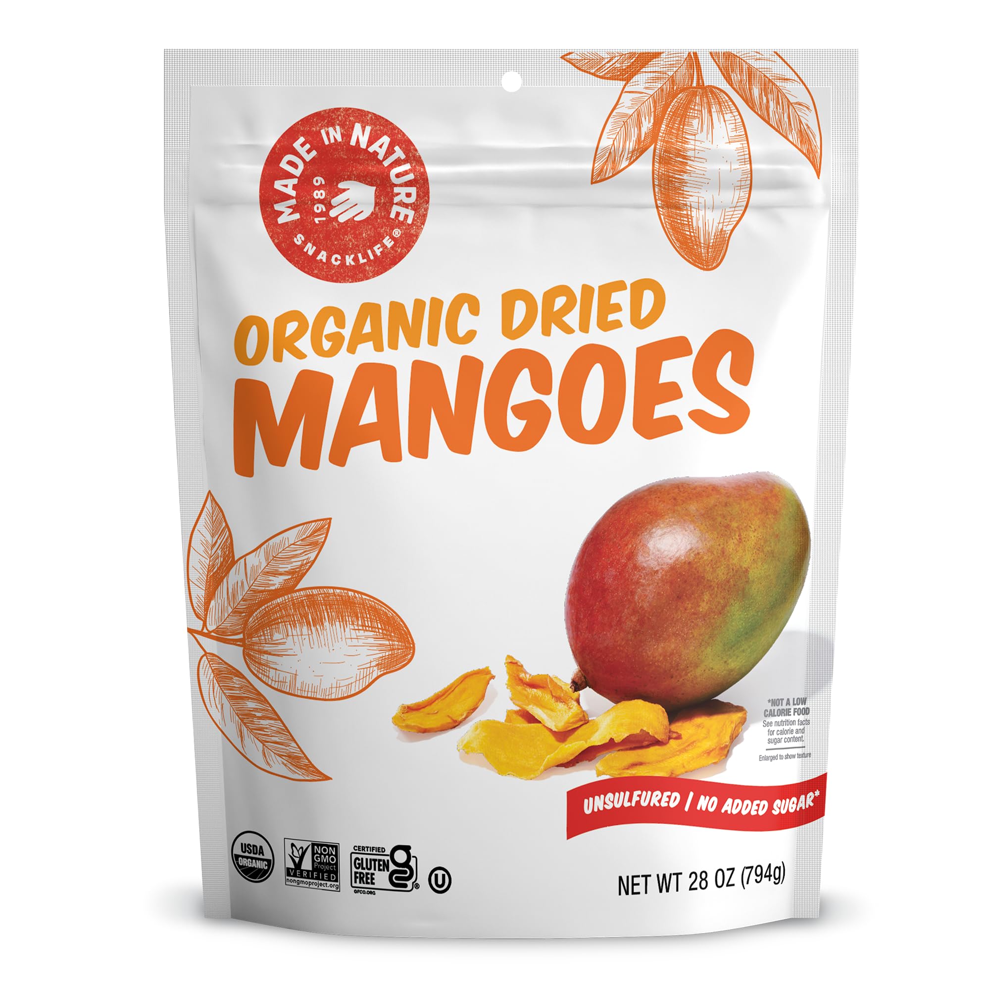 Quality Made in Nature Organic Dried Fruit, Mangoes – Non-GMO, Unsulfured Vegan Snack