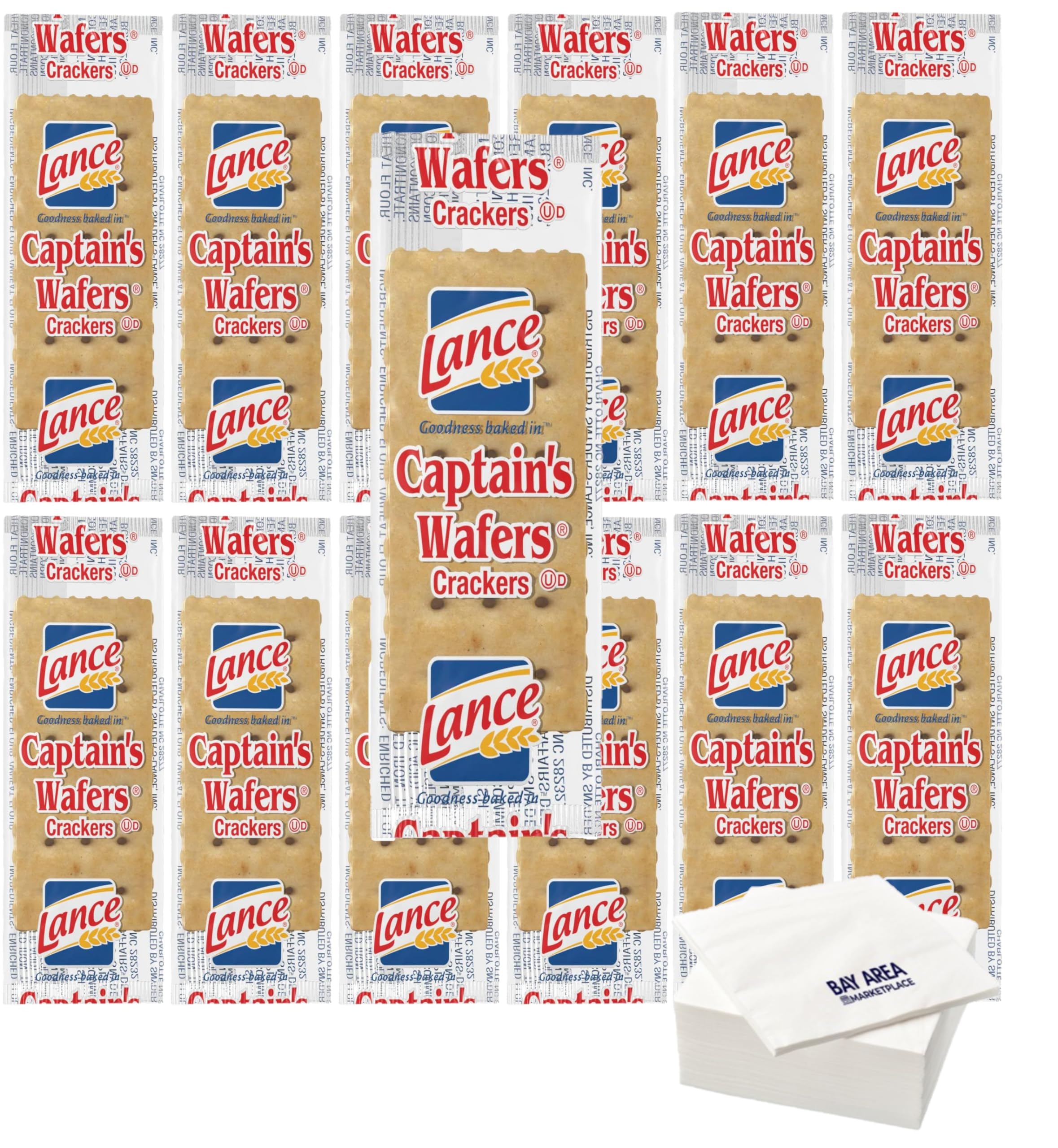 Quality Lance Captain's Wafers Crackers, Two (2) Crackers per Pouch, Pack of 50