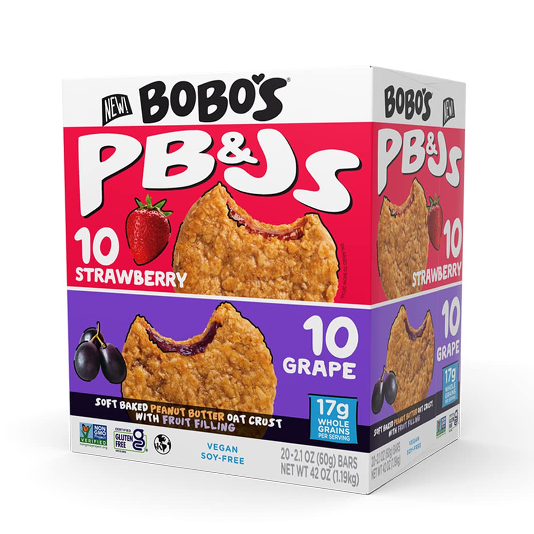 Premium Bobo's Peanut Butter & Jelly Oat Snacks, Healthy Everyday Snack, a Satisfying Treat that Provides a Quick Energy Boost
