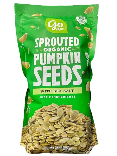 Premium Go Raw Sprouted Organic Pumpkin Seeds with Sea Salt, 22 oz, 1.4 Pound Bag