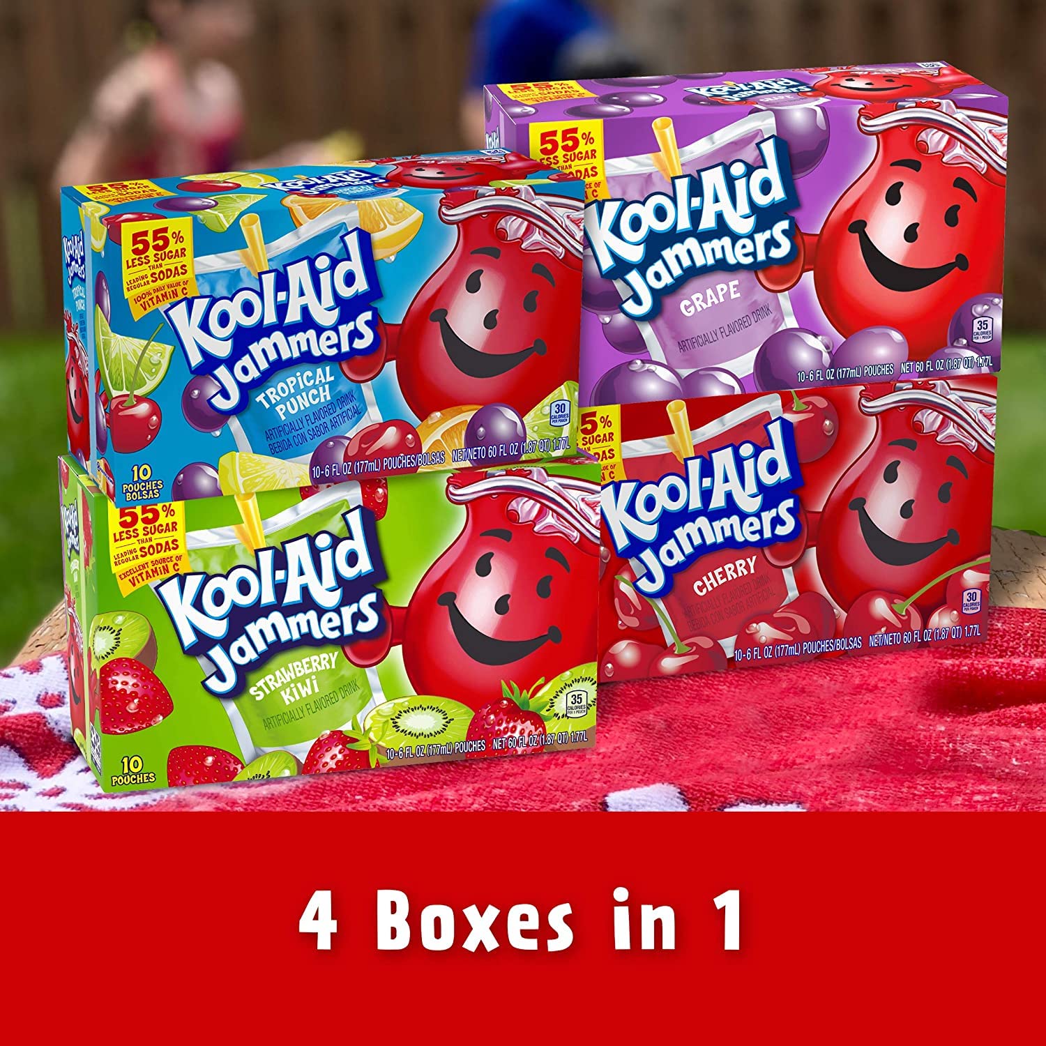 Quality Kool-Aid Jammers Juice Drink Assorted Variety Pack - 6 Fl Oz - (40 Count) In Sanisco Packaging