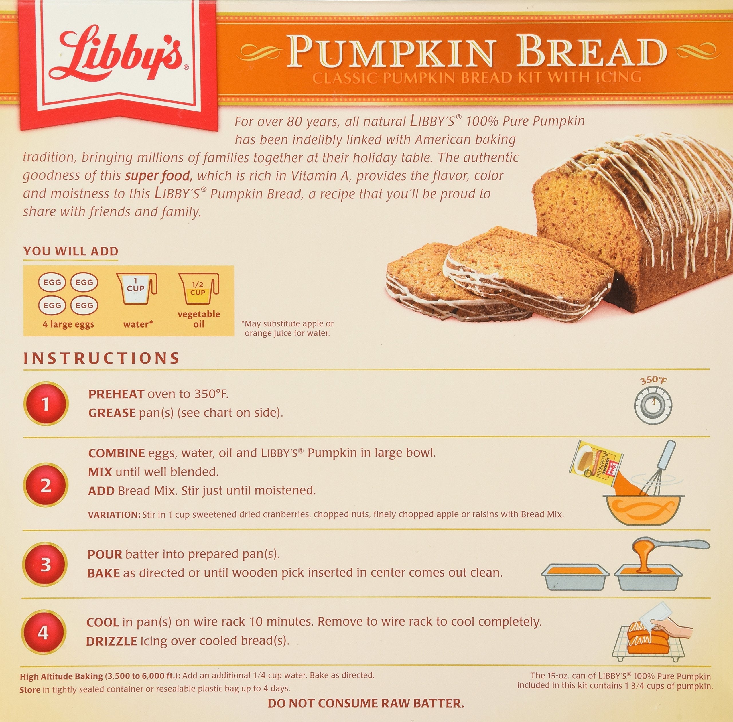 Quality Libby's Pumpkin Bread Kit with Icing, 56.1 Ounce (Pack of 2)