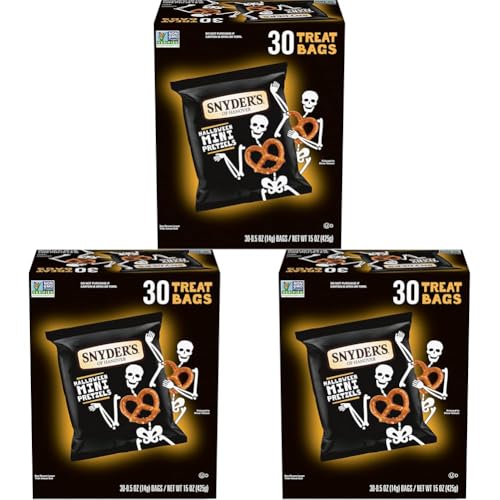 Quality Snyder's of Hanover Mini Pretzels, Halloween Treats Snack Packs, 30 Ct