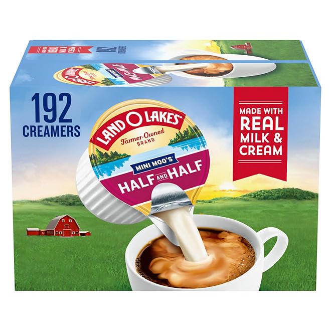 LandO Lakes Mini Moo’s Half & Half Creamer Singles 192 Count (Pack of 1)