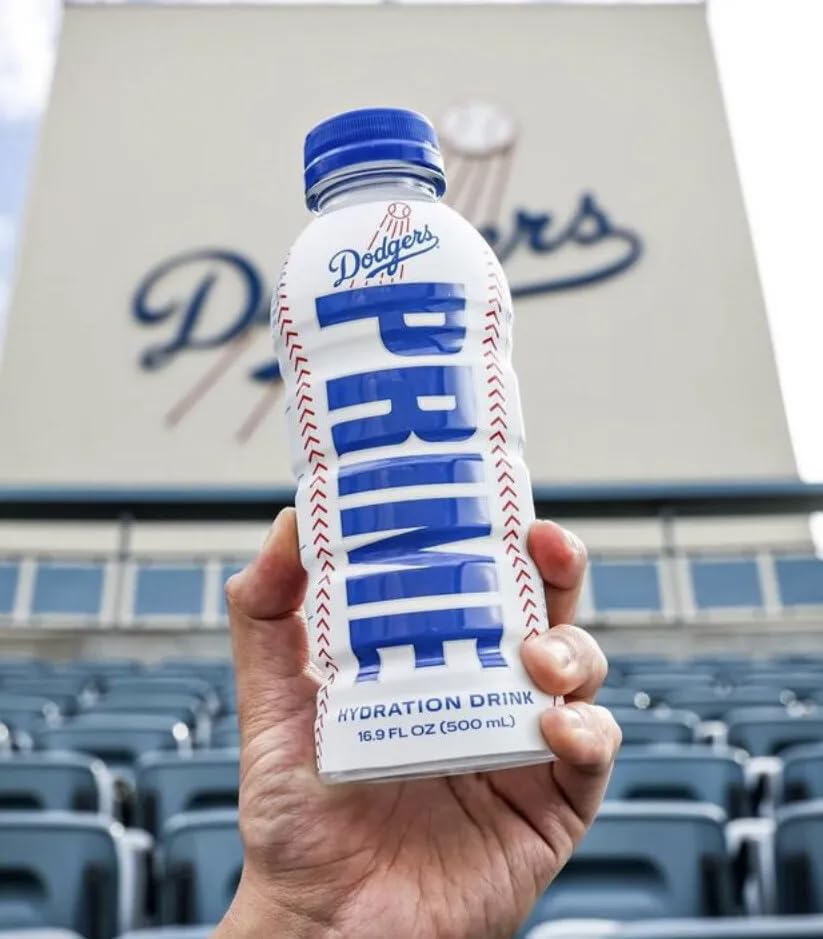 PRIME Dodgers Limited Edition | Sports Drinks | Electrolyte Enhanced for Ultimate Hydration | 250mg BCAAs | B Vitamins | Antioxidants | 2g Of Sugar | 16.9 Fluid Ounce | 12 Pack