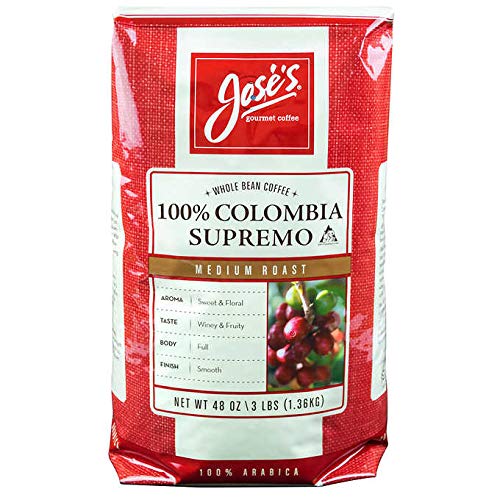Quality Jose's Whole Bean Coffee Columbia Supremo Value 2 Pack ( 3 Lbs Each)