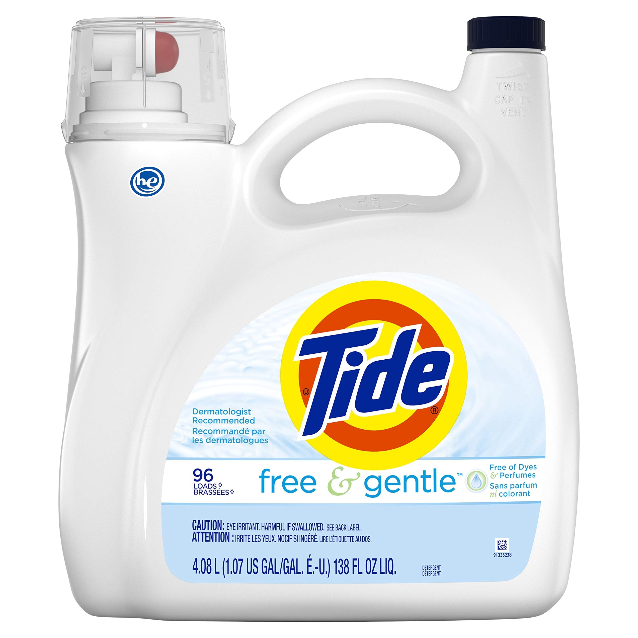 Premium Tide Free & gentle liquid laundry detergent, 96 loads, 138 Fl Oz