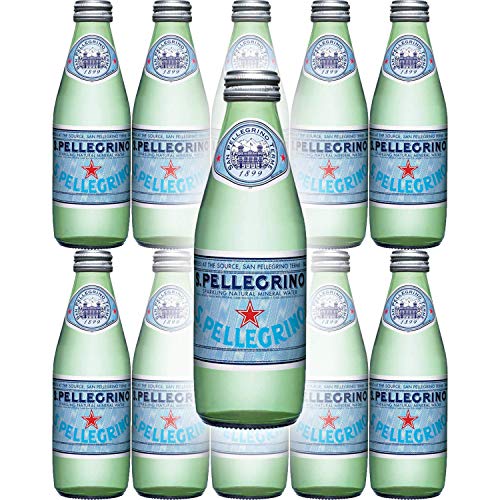 Premium San Pellegrino Sparkling Natural Mineral Water, 8.45oz Glass Bottle (Pack of 10)