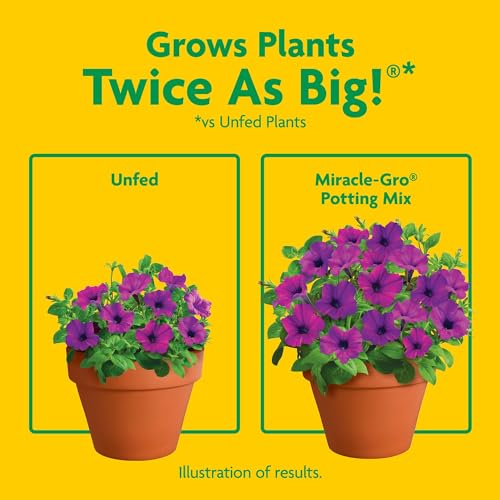 Quality Miracle-Gro Potting Mix, For Container Plants, Flowers, Vegetables, Shrubs, Annuals, Perennials, Feeds up to 6 Months, 8 qt., 2-Pack