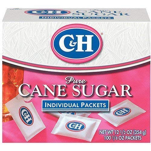 Premium C&H Sugar, Pure Cane Sugar Individual Packets, 100 Count
