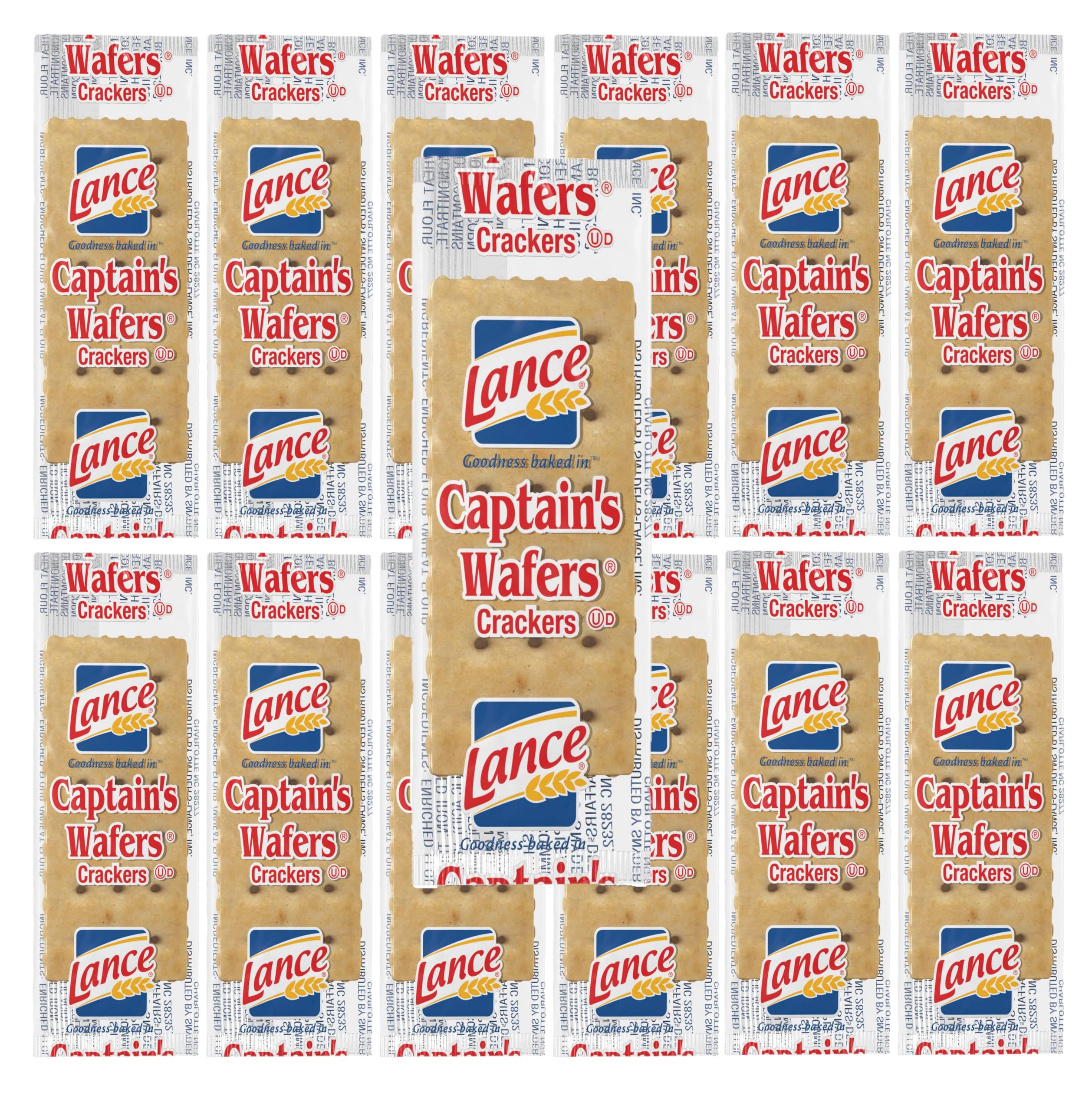 Quality Lance Captain's Wafers Crackers, Two (2) Crackers per Pouch, Pack of 50