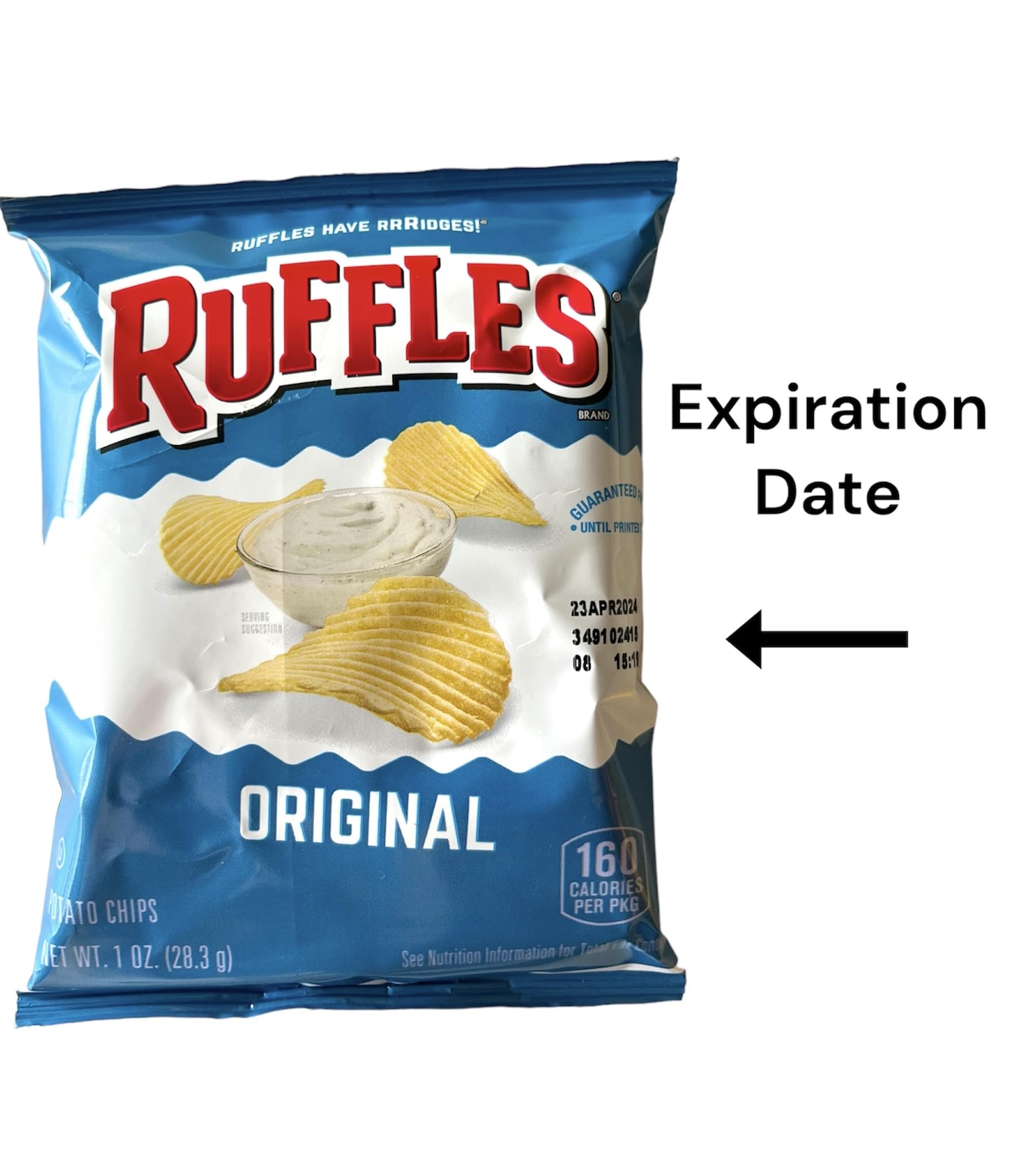 Premium Ruffles Original Potato Chips, 1oz, 10 Count - Limited Time Offer