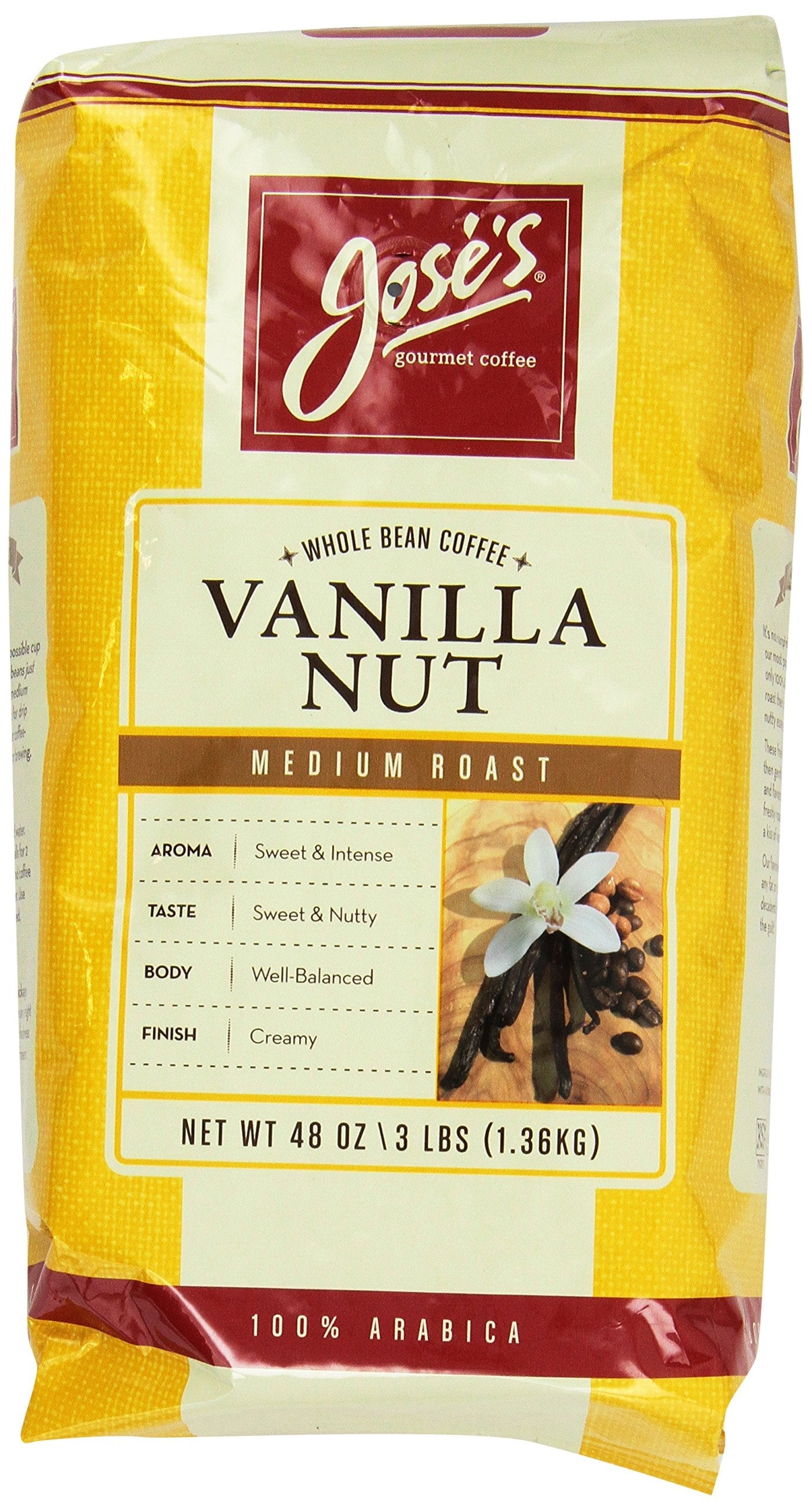 Quality Jose's Whole Bean Coffee Vanilla Nut 3 Lbs - Limited Time Offer