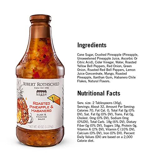 Premium Robert Rothschild Farm Roasted Pineapple & Habanero Gourmet Glaze and Finishing Sauce – Sweet and Spicy Marinade, Glaze or Dip